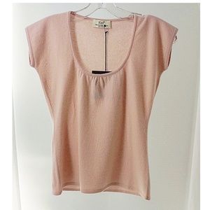 Handmade, 2-Ply Cashmere – Corte di Kel Women's Pink Blouse…MADE IN ITALY